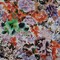 1 Yard Orange and Purple Floral Wild Lantana Print Stretch Cotton Sateen Fabric